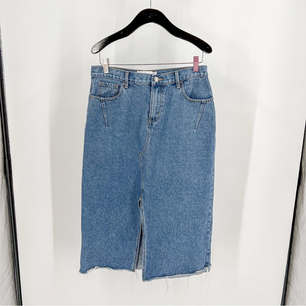 Petal and Pup blue denim midi skirt